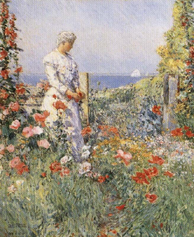 Childe Hassam In the Garden:Celia Thaxter in Her Garden oil painting image